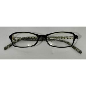 Coach Black Crystal  CC Print Interior Oval Eyeglasses Lizzie‎ 514 135
